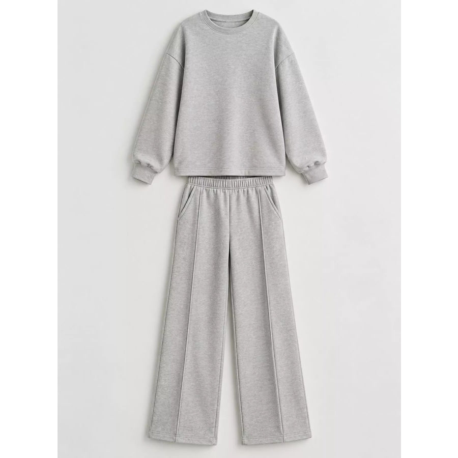 Oversized Sweatshirt and Wide-Leg Pants Set Apparel Accessories
