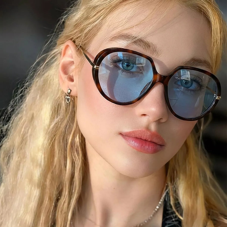 Oversized Tinted Lenses Sunglasses Sky Blue / One Size Apparel and Accessories