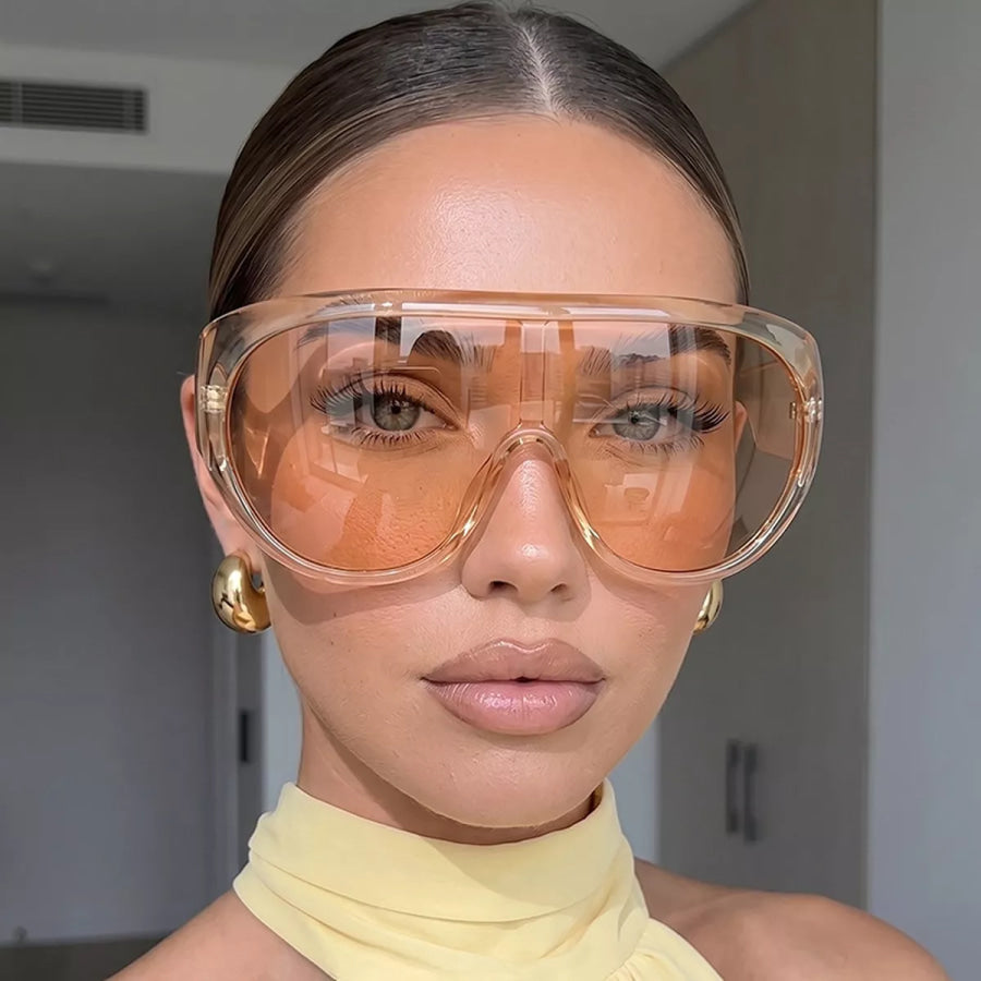 Oversized Tinted Lenses Sunglasses Tan / One Size Apparel and Accessories
