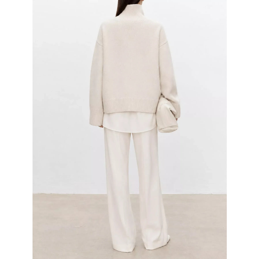 Oversized Turtleneck Wool Sweater Apparel and Accessories