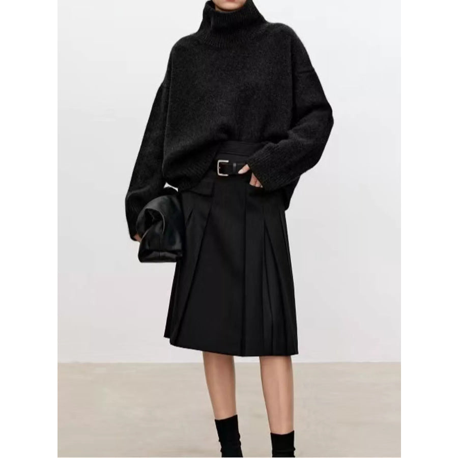 Oversized Turtleneck Wool Sweater Apparel and Accessories
