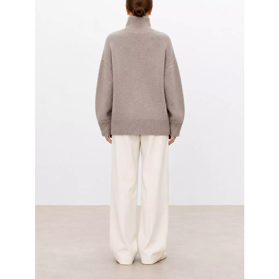 Oversized Turtleneck Wool Sweater Apparel and Accessories