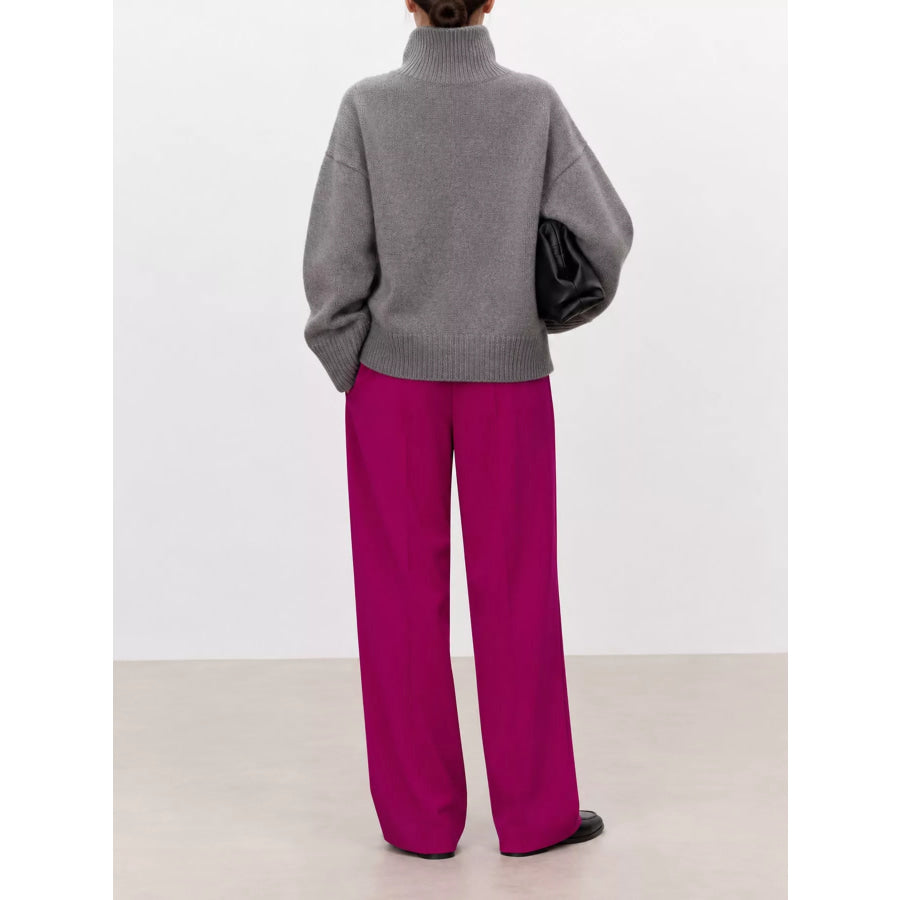 Oversized Turtleneck Wool Sweater Apparel and Accessories