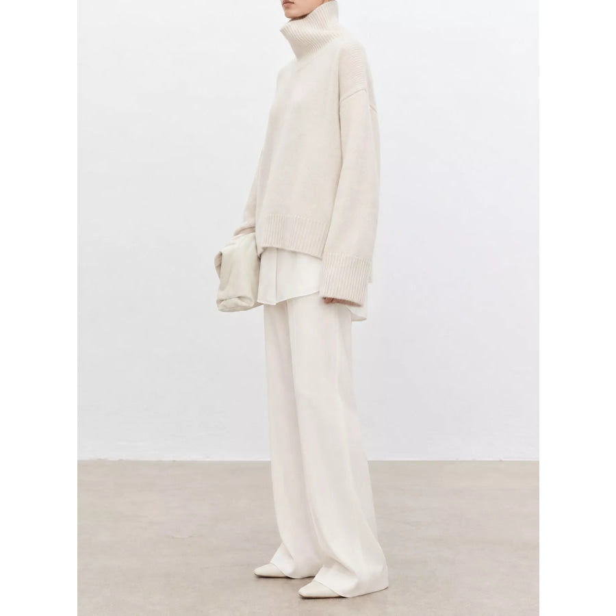 Oversized Turtleneck Wool Sweater Apparel and Accessories