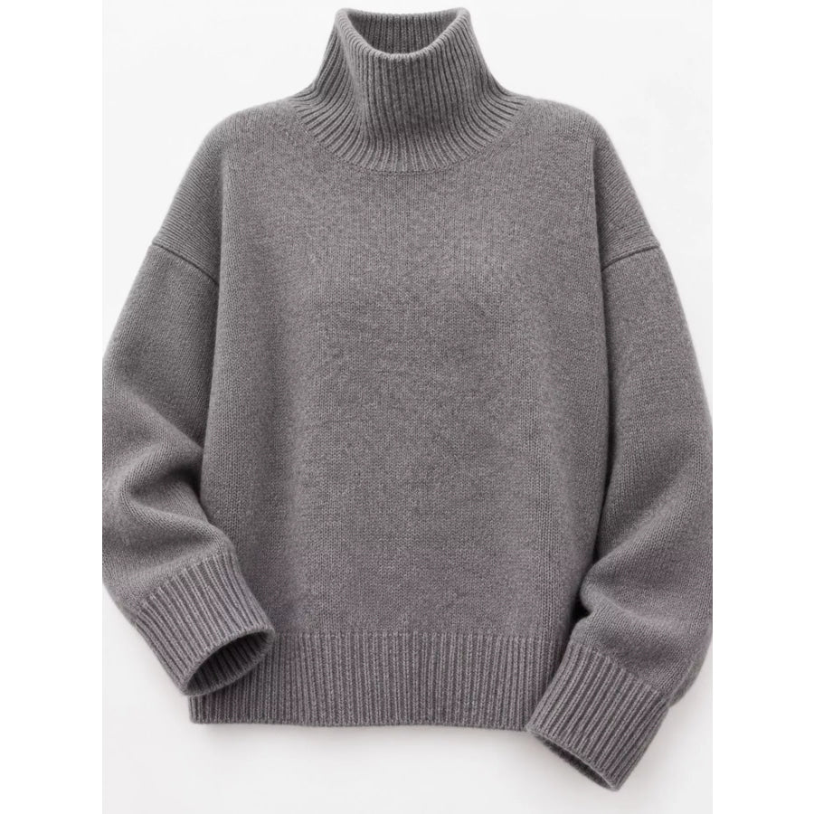 Oversized Turtleneck Wool Sweater Apparel and Accessories