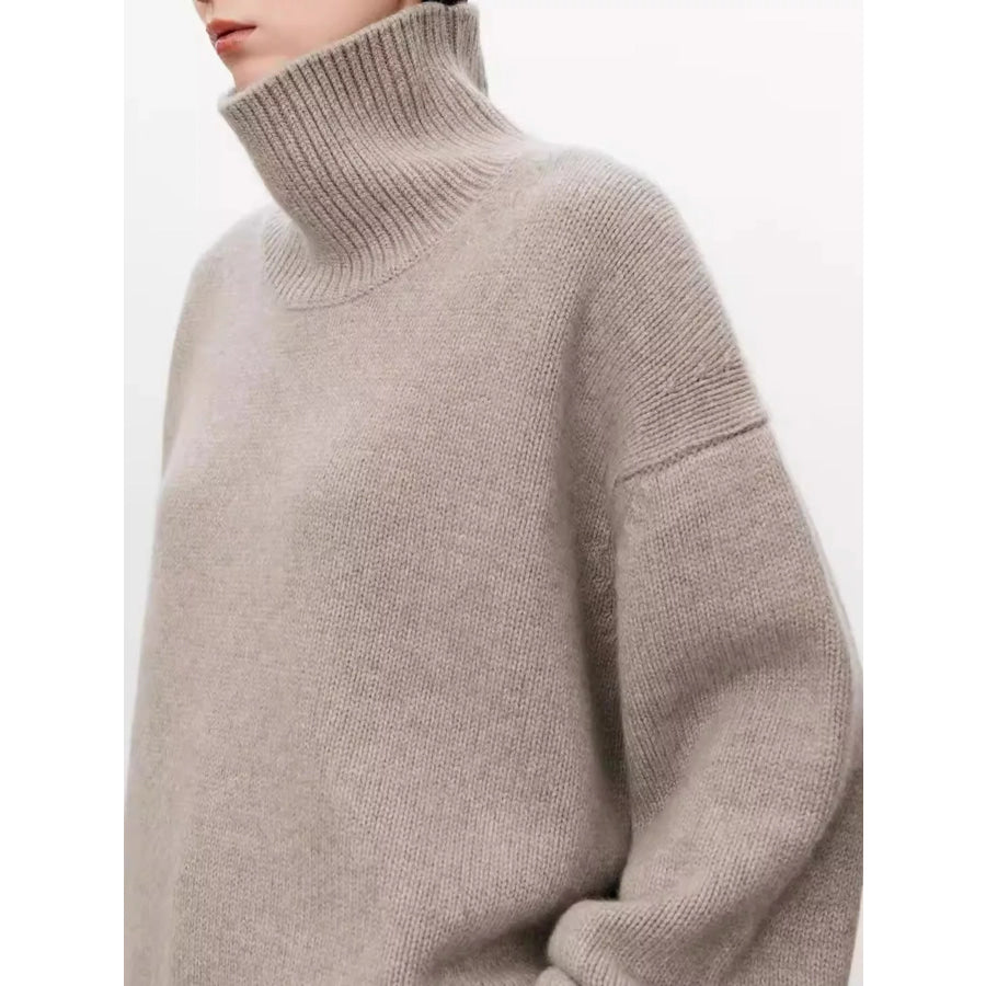 Oversized Turtleneck Wool Sweater Apparel and Accessories