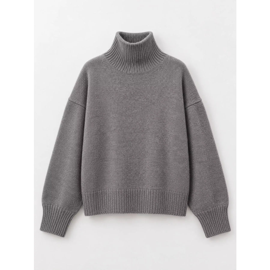 Oversized Turtleneck Wool Sweater Apparel and Accessories