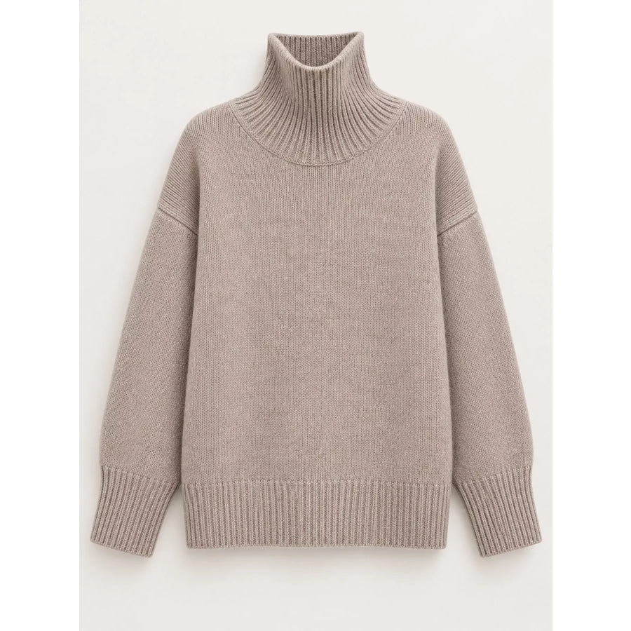 Oversized Turtleneck Wool Sweater Apparel and Accessories