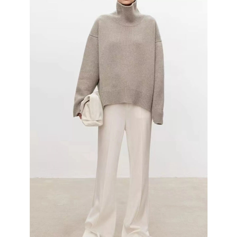 Oversized Turtleneck Wool Sweater Apparel and Accessories