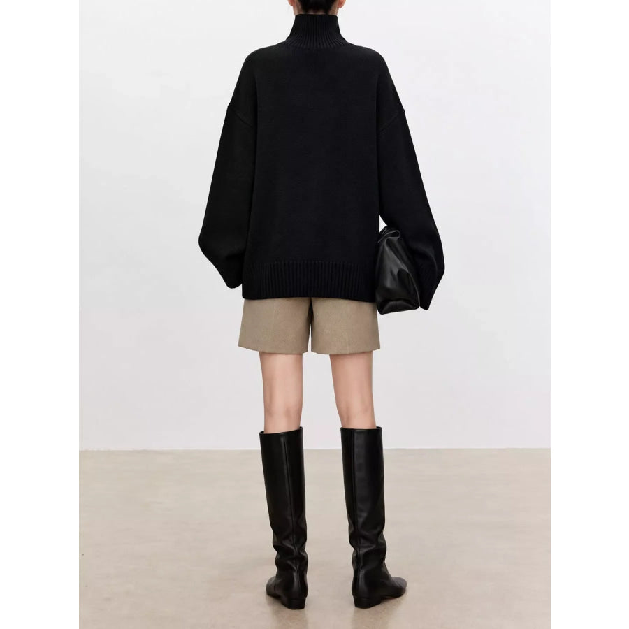 Oversized Turtleneck Wool Sweater Apparel and Accessories