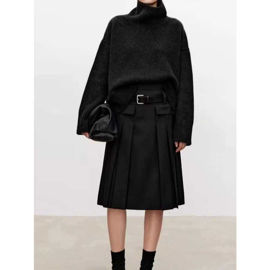 Oversized Turtleneck Wool Sweater Apparel and Accessories