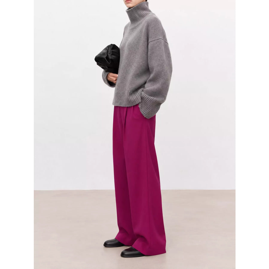 Oversized Turtleneck Wool Sweater Apparel and Accessories