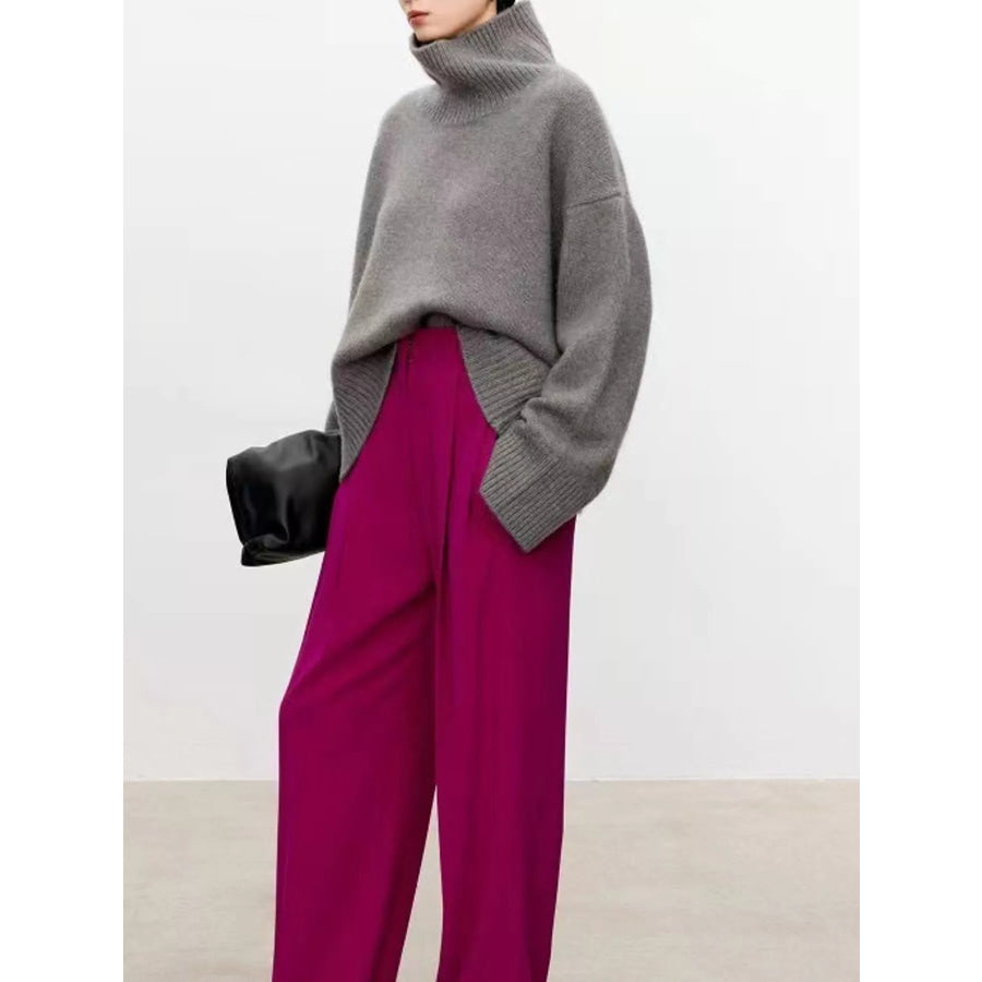 Oversized Turtleneck Wool Sweater Apparel and Accessories