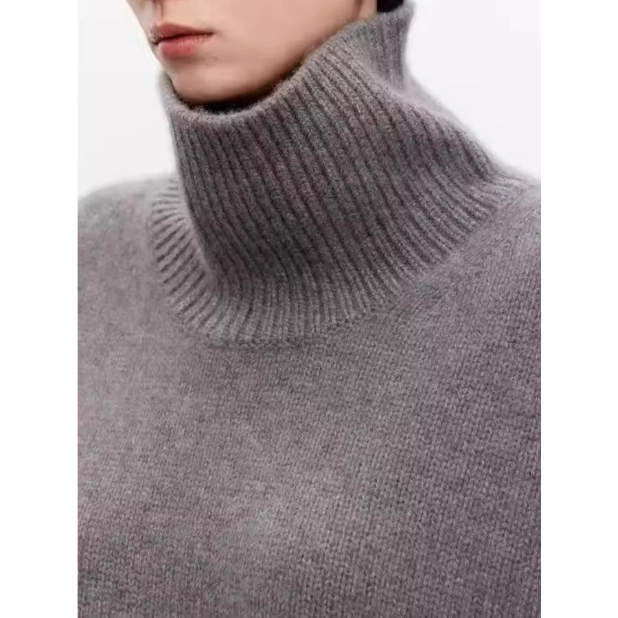 Oversized Turtleneck Wool Sweater Apparel and Accessories