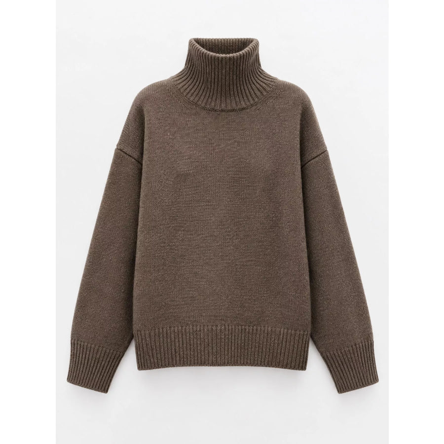 Oversized Turtleneck Wool Sweater Apparel and Accessories