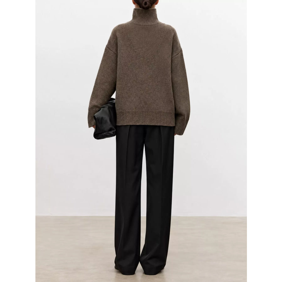 Oversized Turtleneck Wool Sweater Apparel and Accessories