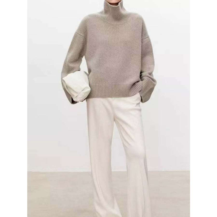 Oversized Turtleneck Wool Sweater Camel / S Apparel and Accessories