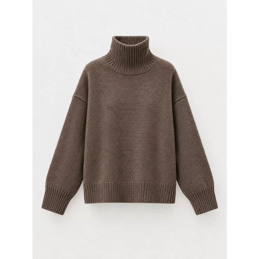 Oversized Turtleneck Wool Sweater Apparel and Accessories