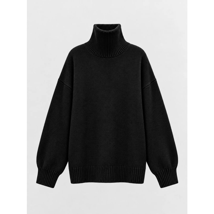 Oversized Turtleneck Wool Sweater Apparel and Accessories