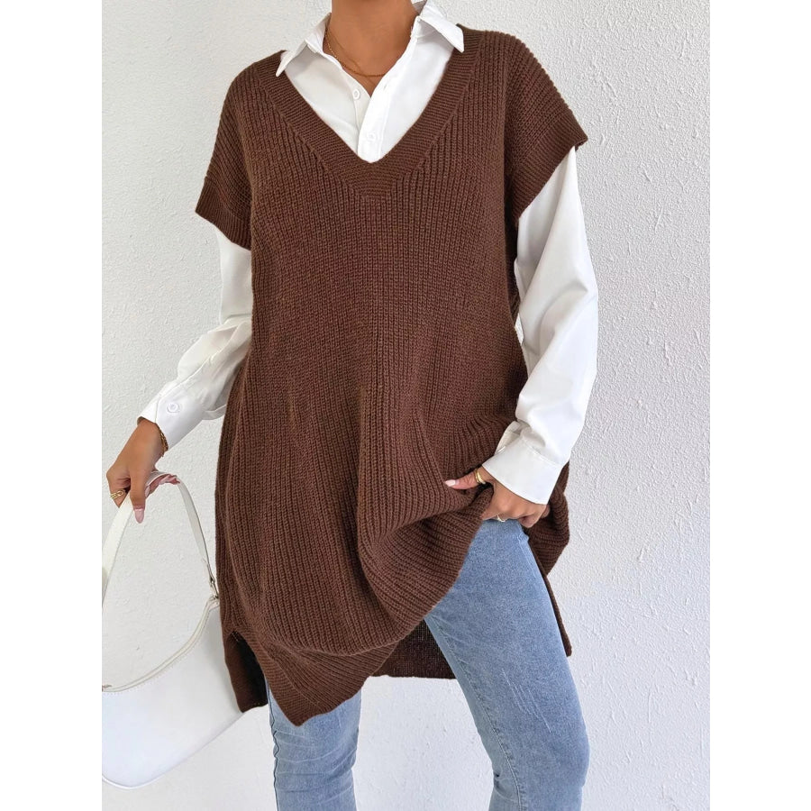 Oversized V-Neck Sweater Vest Apparel and Accessories