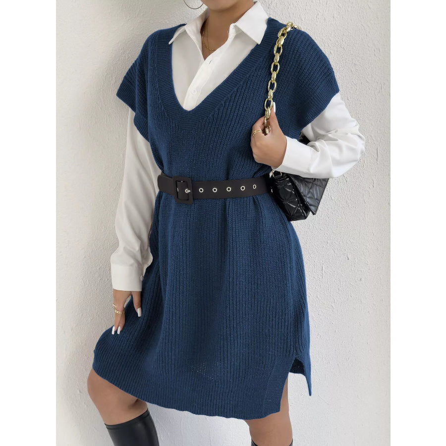 Oversized V-Neck Sweater Vest Apparel and Accessories