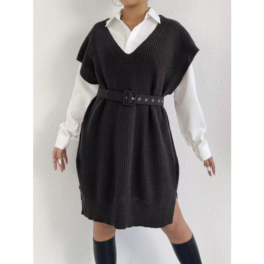 Oversized V-Neck Sweater Vest Apparel and Accessories