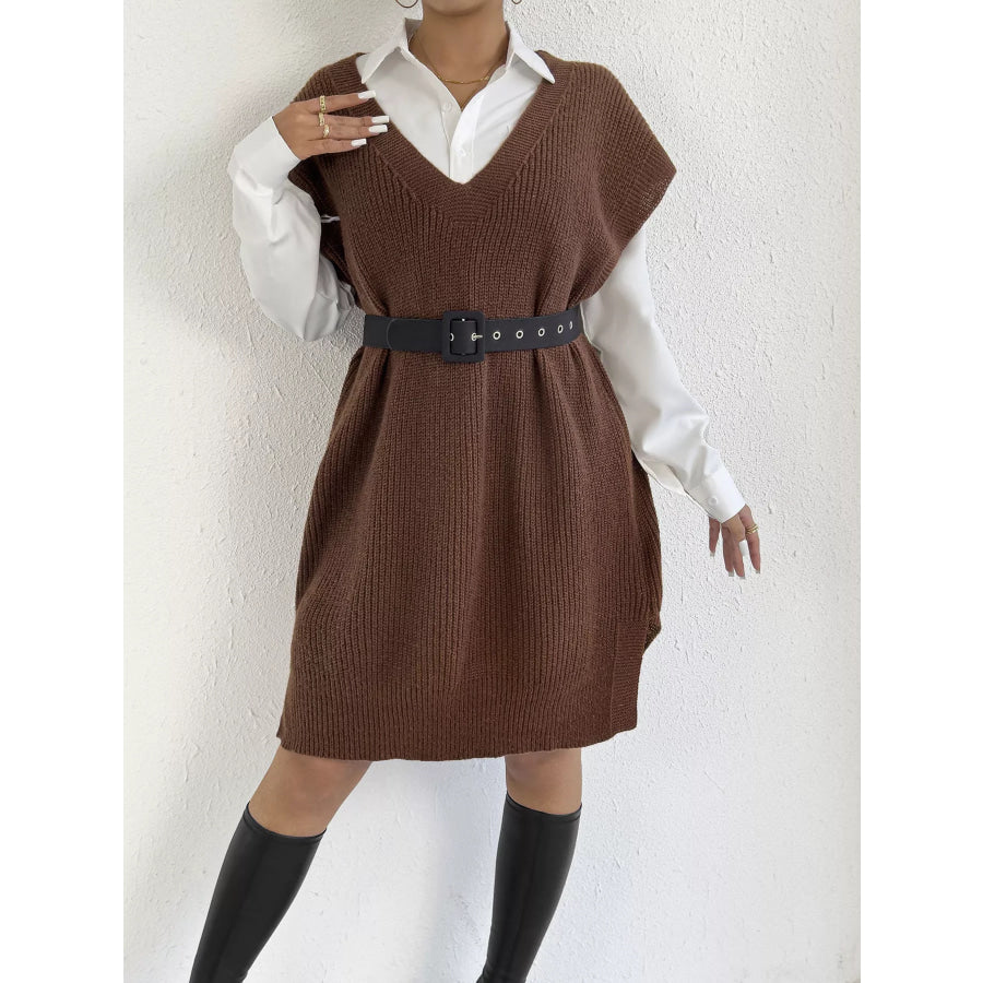 Oversized V-Neck Sweater Vest Apparel and Accessories