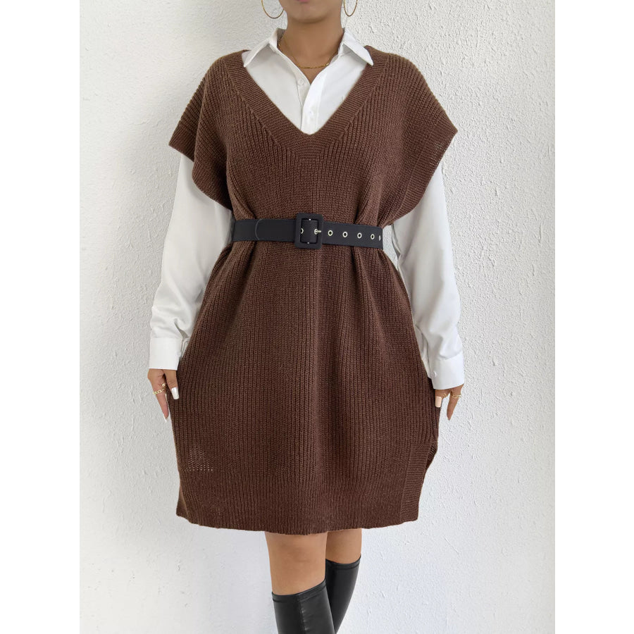 Oversized V-Neck Sweater Vest Apparel and Accessories