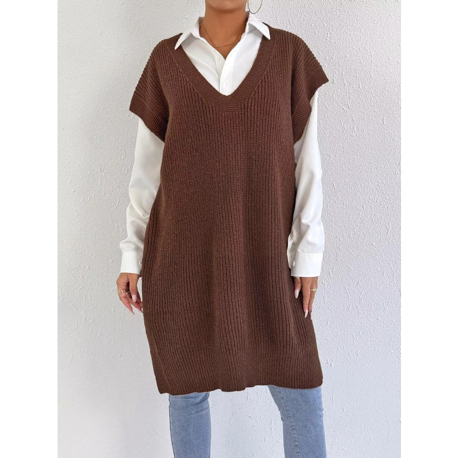 Oversized V-Neck Sweater Vest Apparel and Accessories