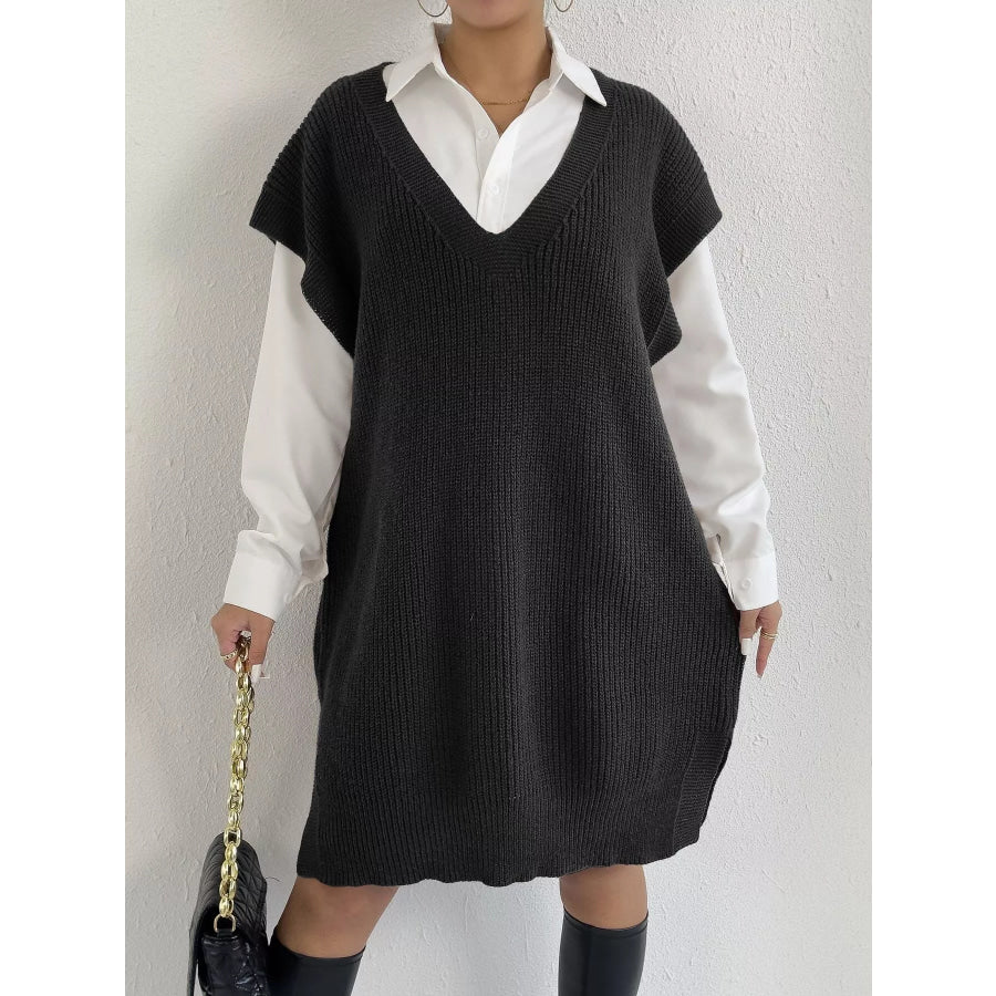 Oversized V-Neck Sweater Vest Apparel and Accessories