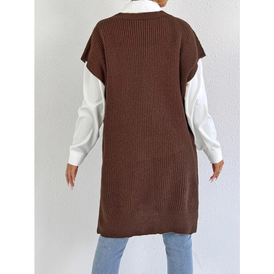 Oversized V-Neck Sweater Vest Apparel and Accessories