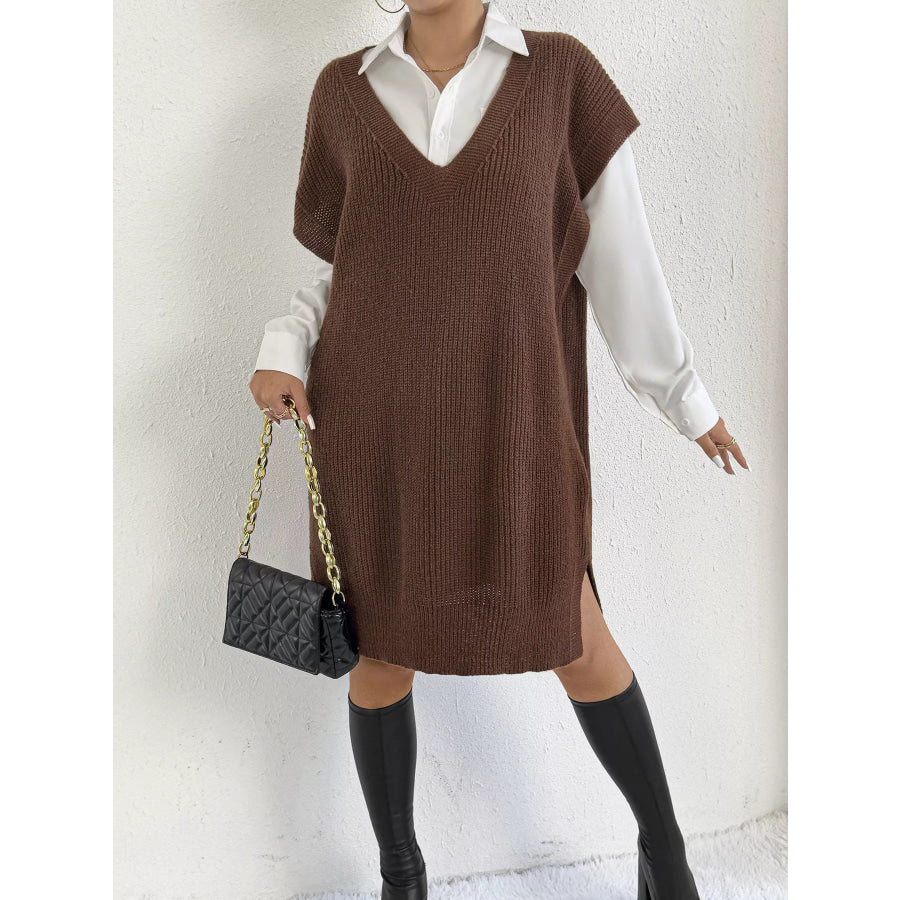 Oversized V-Neck Sweater Vest Apparel and Accessories