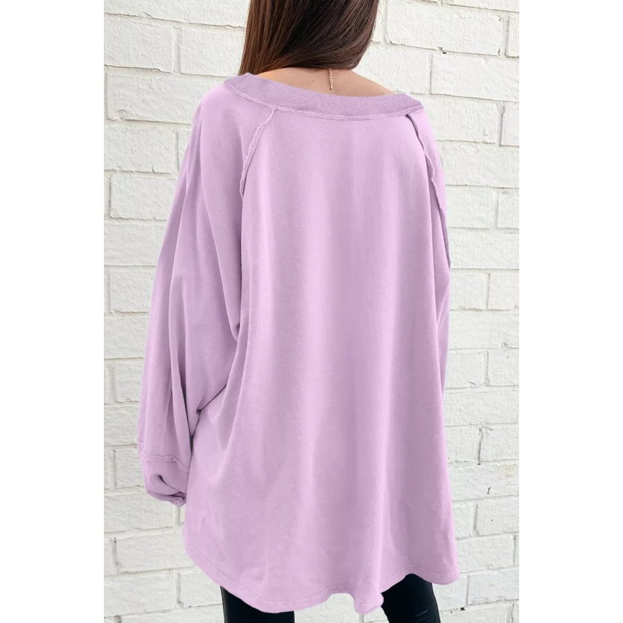 Oversized Washed Crewneck Sweatshirt Apparel and Accessories