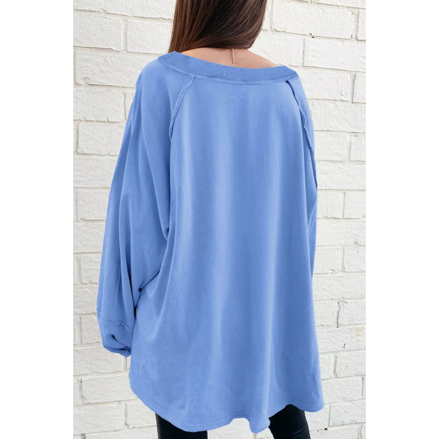 Oversized Washed Crewneck Sweatshirt Apparel and Accessories