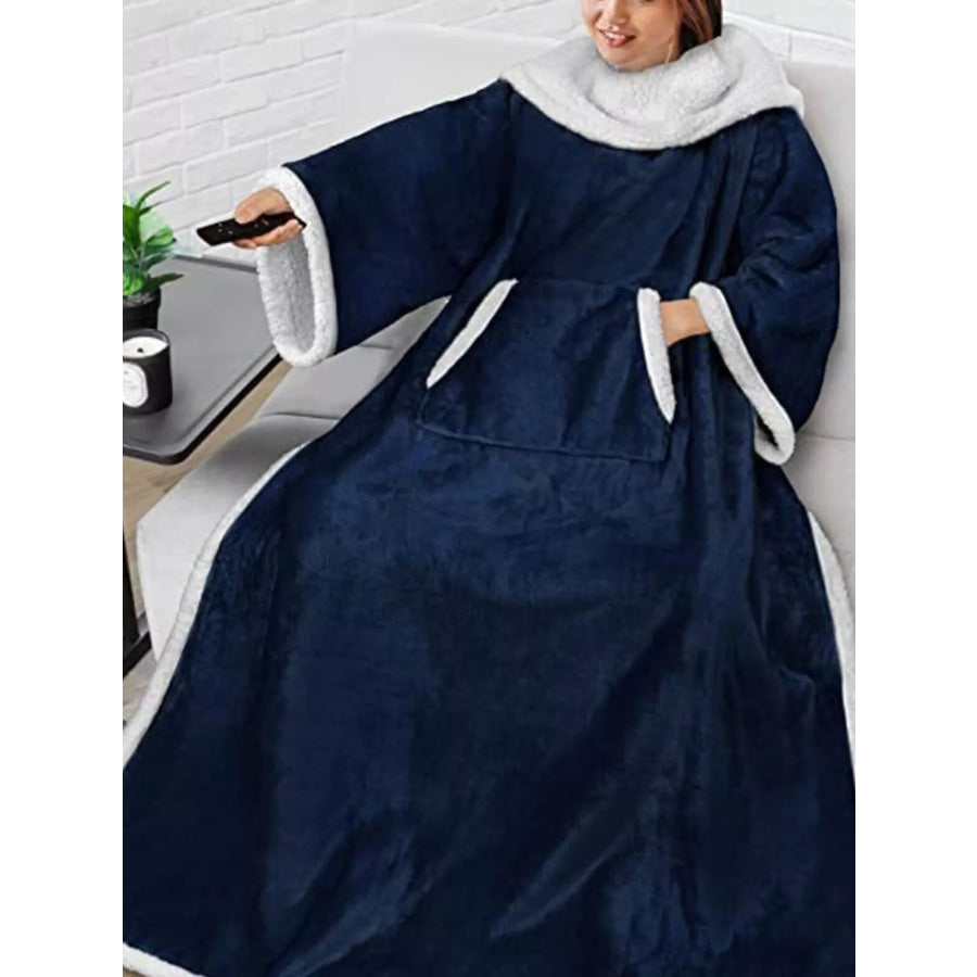 Oversized Wearable Blanket Hoodie Lounge Nightgown Blue / One Size Apparel and Accessories