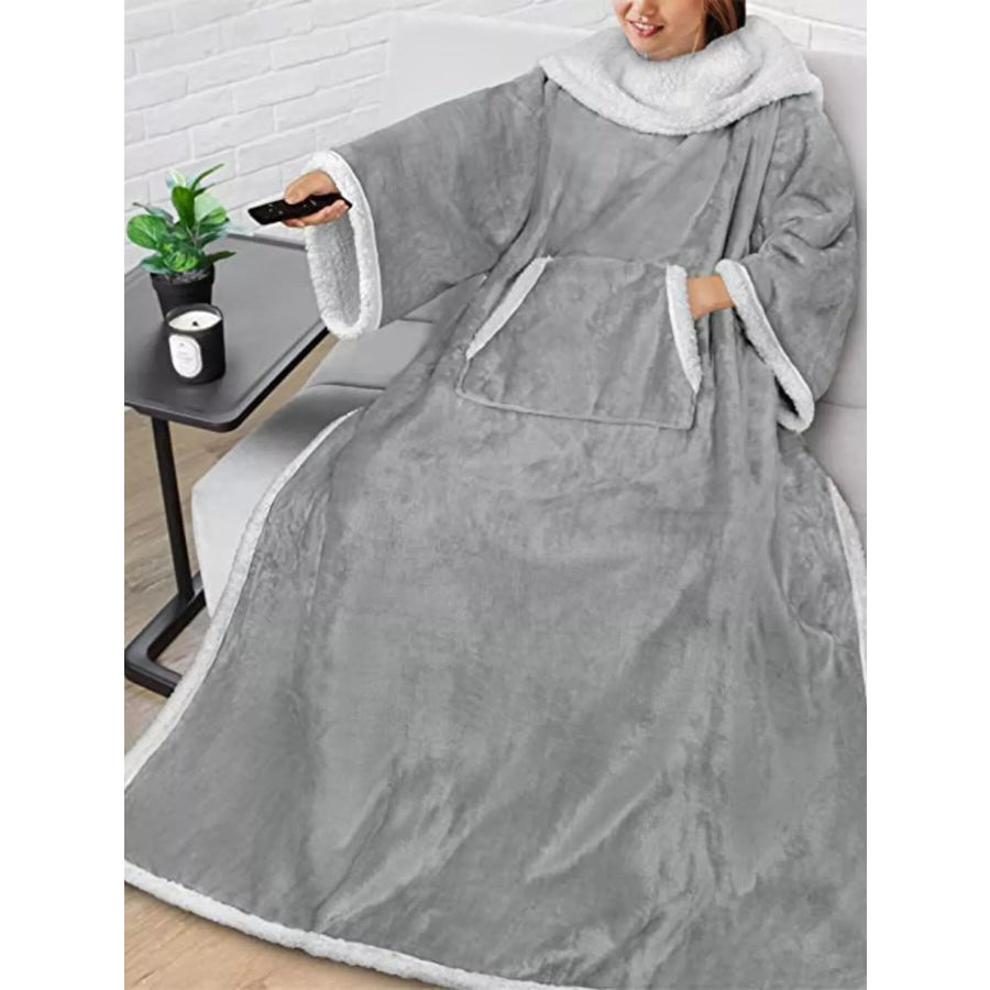 Oversized Wearable Blanket Hoodie Lounge Nightgown Gray / One Size Apparel and Accessories