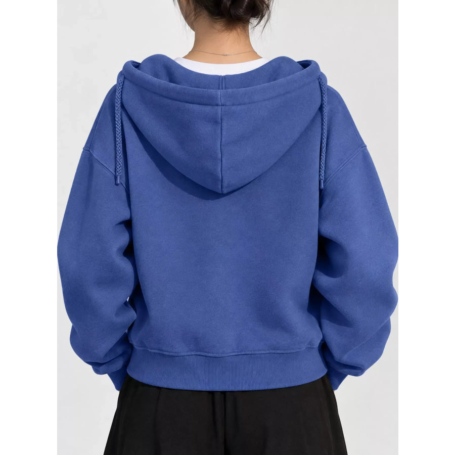 Oversized Zip-Up Cropped Hoodie Apparel and Accessories