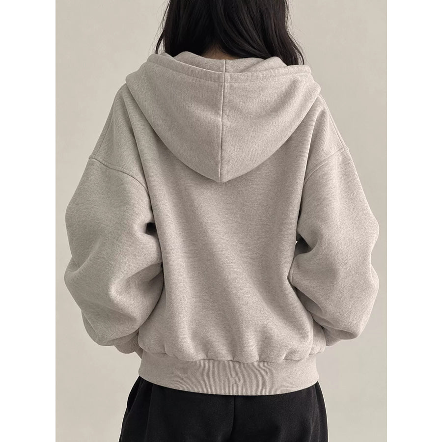 Oversized Zip-Up Cropped Hoodie Apparel and Accessories