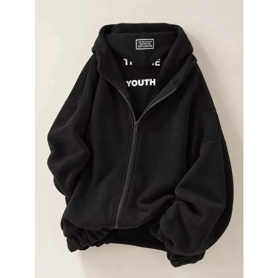 Oversized Zip-Up Hoodie Apparel and Accessories