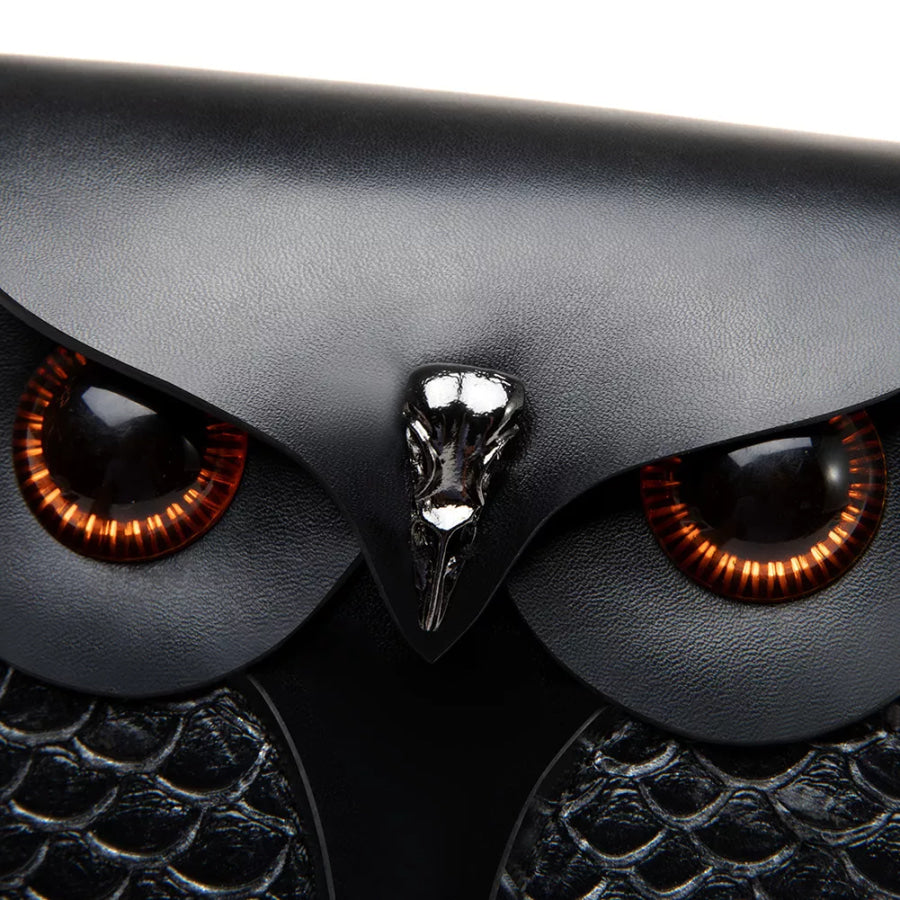 Owl Design Leather Crossbody Bag Black / ONESIZE Apparel and Accessories