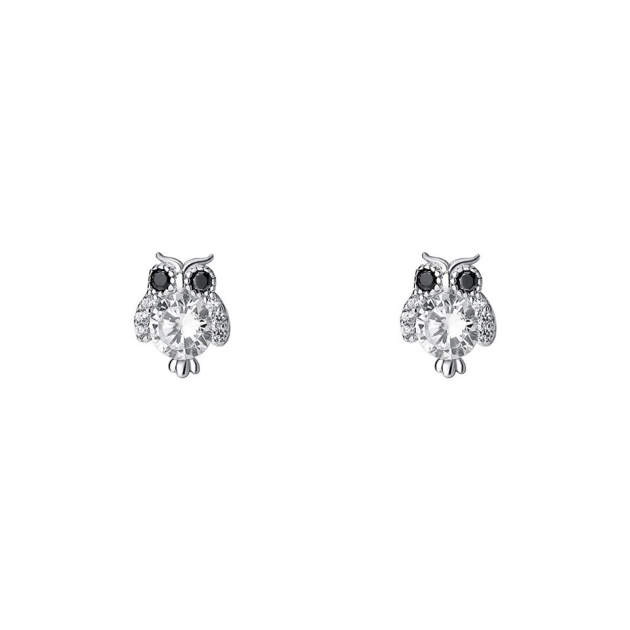 Owl Stud Earrings Silver / One Size Apparel and Accessories