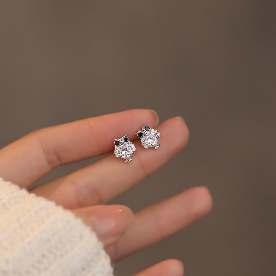 Owl Stud Earrings Silver / One Size Apparel and Accessories