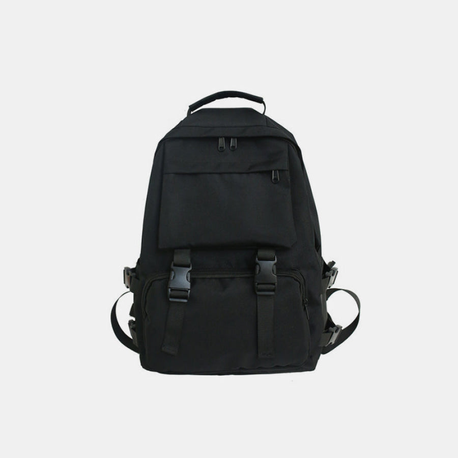 Oxford Cloth Adjustable Straps Backpack Bag Black / One Size Apparel and Accessories