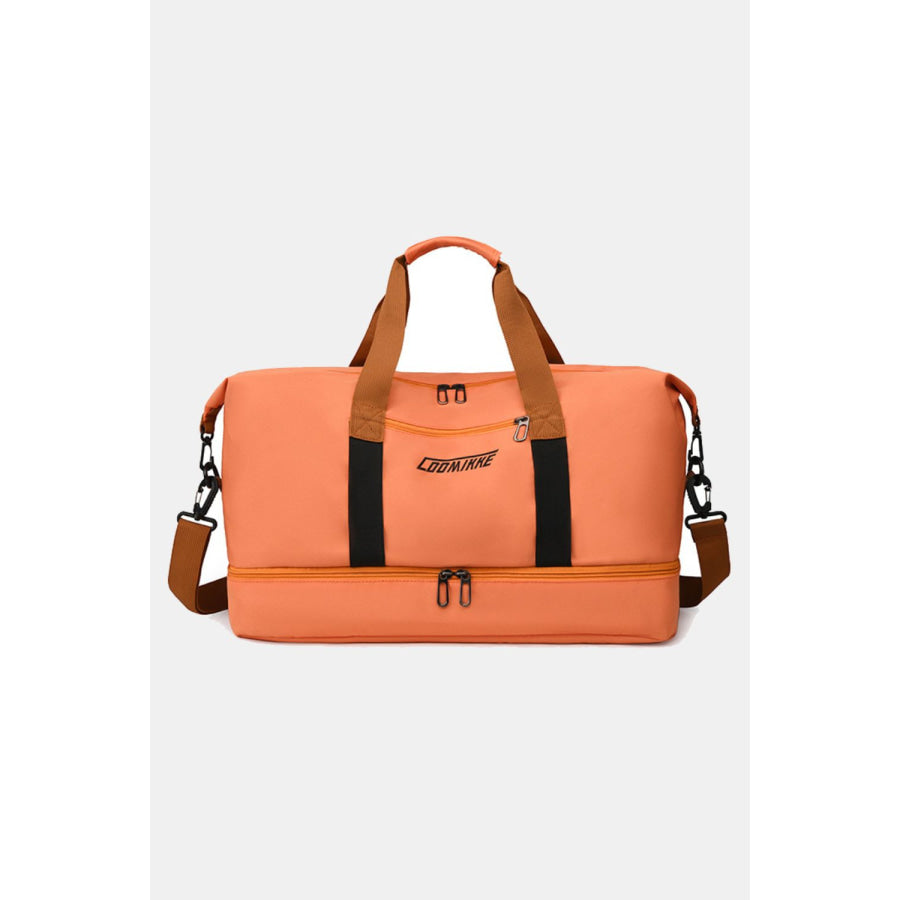 Oxford Cloth Dry and Wet Separation Travel Bag Orange / One Size Apparel and Accessories