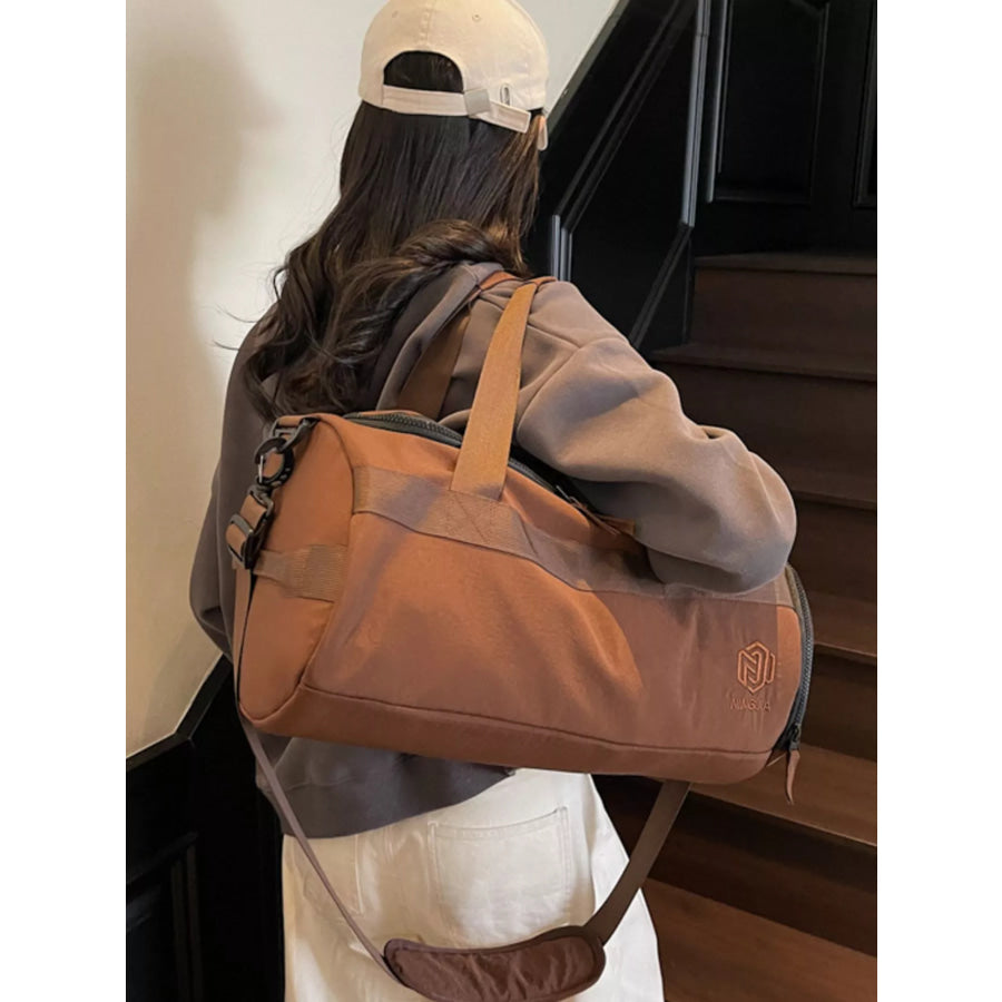 Oxford Cloth Duffel Bag Brown / ONESIZE Apparel and Accessories
