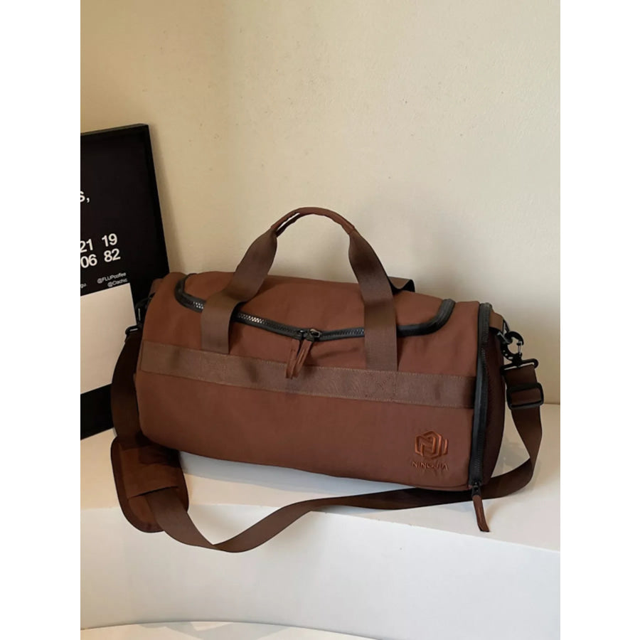 Oxford Cloth Duffel Bag Brown / ONESIZE Apparel and Accessories