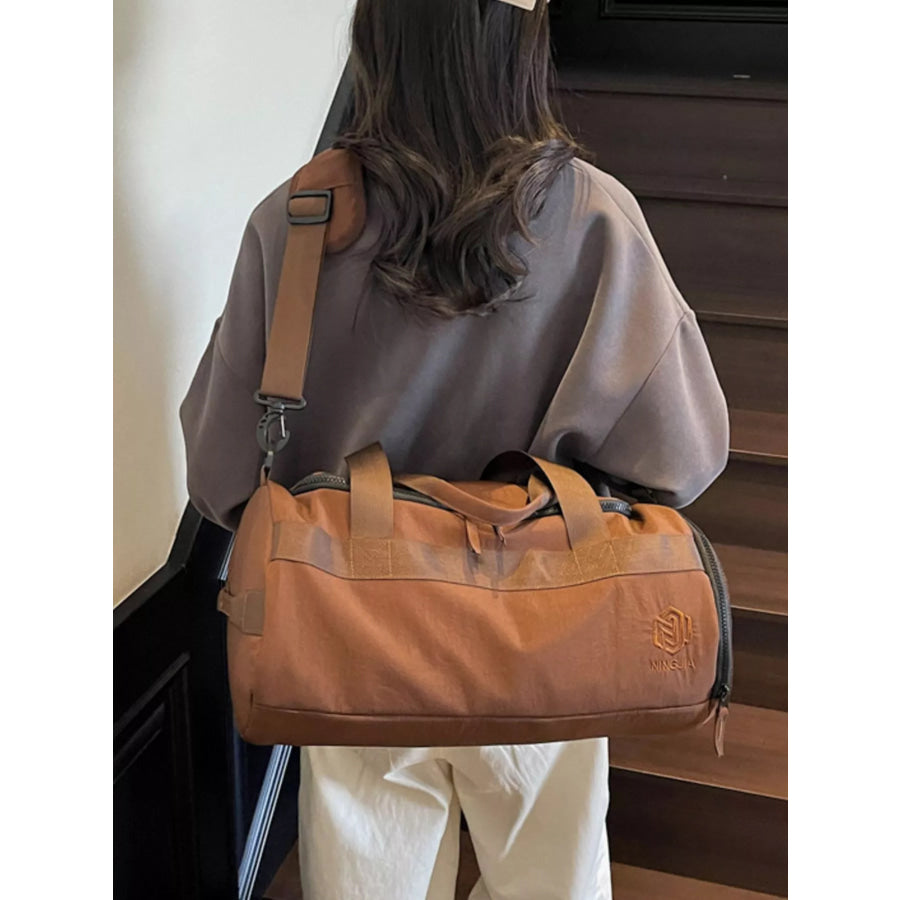Oxford Cloth Duffel Bag Brown / ONESIZE Apparel and Accessories