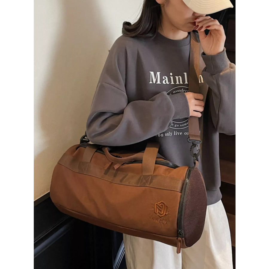 Oxford Cloth Duffel Bag Brown / ONESIZE Apparel and Accessories