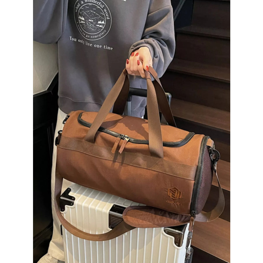 Oxford Cloth Duffel Bag Brown / ONESIZE Apparel and Accessories