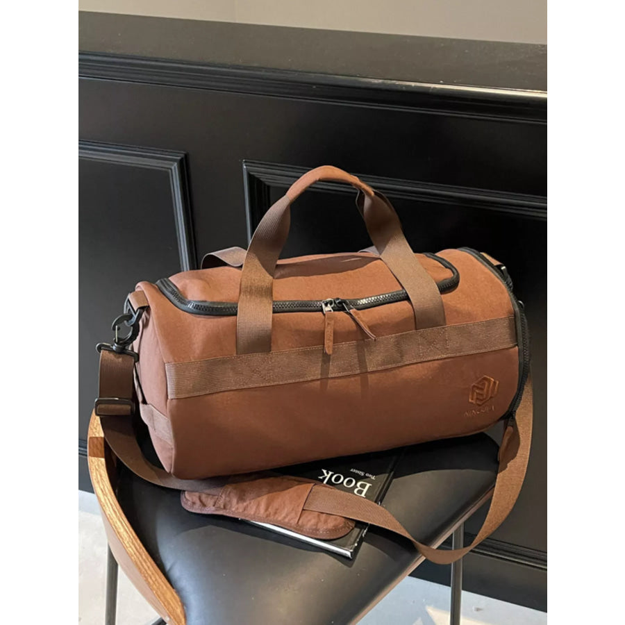 Oxford Cloth Duffel Bag Brown / ONESIZE Apparel and Accessories